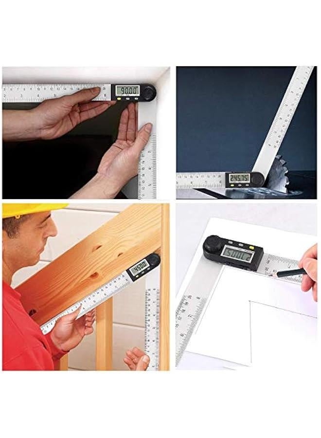Digital Angle Finder,  Popular 8 Inch/200mm PVC Plastic Protractor Angle Ruler 0-360°Digital Inclinometer Electronic Digital Angle Ruler with LCD Display for Woodworking Construction etc. - Image 5
