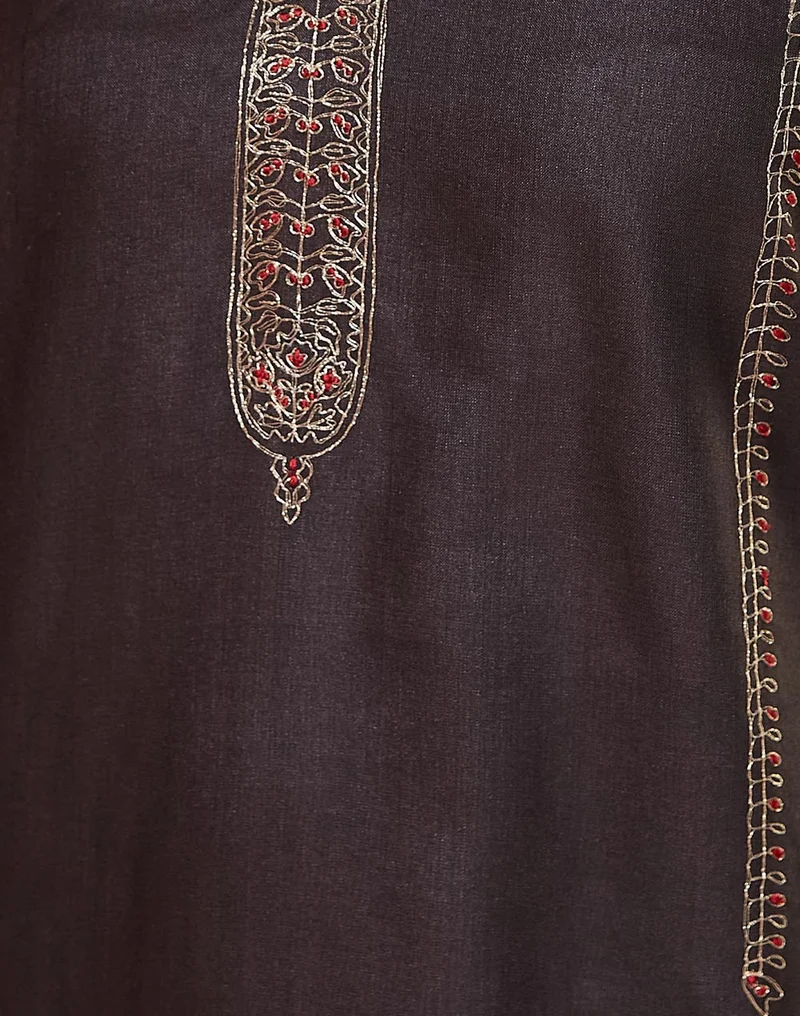 Fabindia Viscose Silk Embroidered Long Kurta