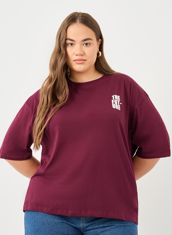 ستايلي تيشيرت واسع بمقاس كبير وطبعة جرافيك - Image 3