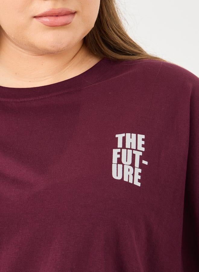 ستايلي تيشيرت واسع بمقاس كبير وطبعة جرافيك - Image 4