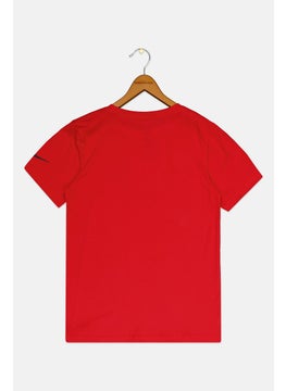 Nike 3Brand by Russell Wilson Kids Boy Sportswear Fit Short Sleeves Outdoor T-Shirt, Red  - Image 2