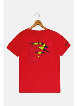Nike 3Brand by Russell Wilson Kids Boy Sportswear Fit Short Sleeves Outdoor T-Shirt, Red  - Image 1