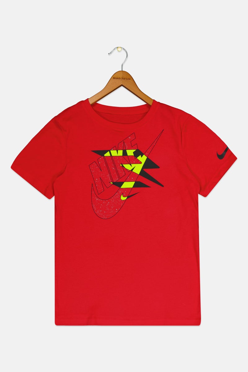 Nike 3Brand by Russell Wilson Kids Boy Sportswear Fit Short Sleeves Outdoor T-Shirt, Red - Image 1
