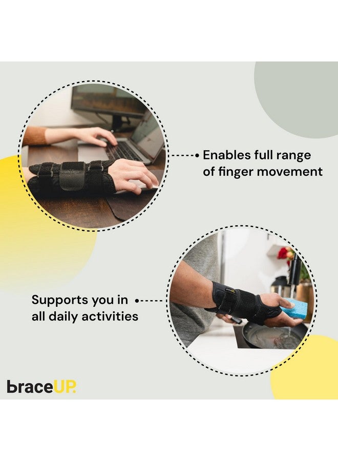 BraceUP BraceUP Carpal Tunnel Wrist Brace for Women and Men - Metal Wrist Splint for Wrist Support, Hand Support for Arthritis, Tendonitis, Sprain, Pain Relief (L/XL, Left Hand)  - Image 4