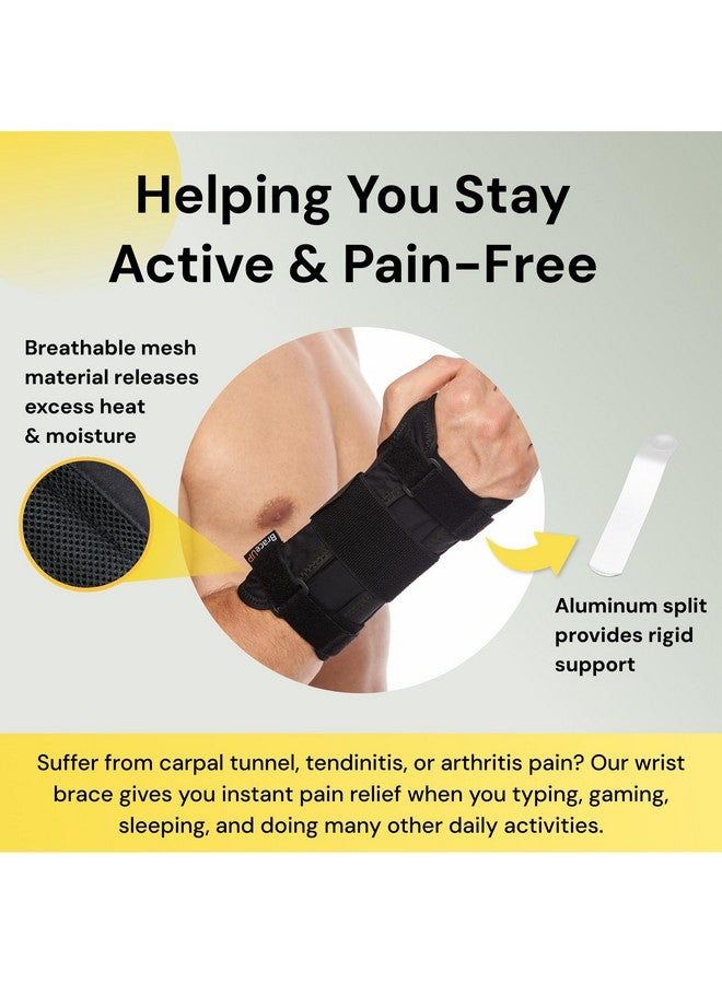 BraceUP BraceUP Carpal Tunnel Wrist Brace for Women and Men - Metal Wrist Splint for Wrist Support, Hand Support for Arthritis, Tendonitis, Sprain, Pain Relief (L/XL, Left Hand)  - Image 2