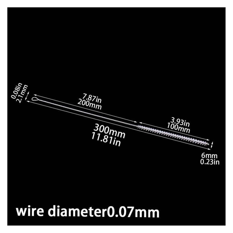 Wire Tube Brushes Nylon Tube Cleaning Brushes Manual Hand Tools Straw Glass Washing Nozzles Bottle Test Lab Flask Cleaner Household Accessories(Diameter6mm L300mm) - Image 2