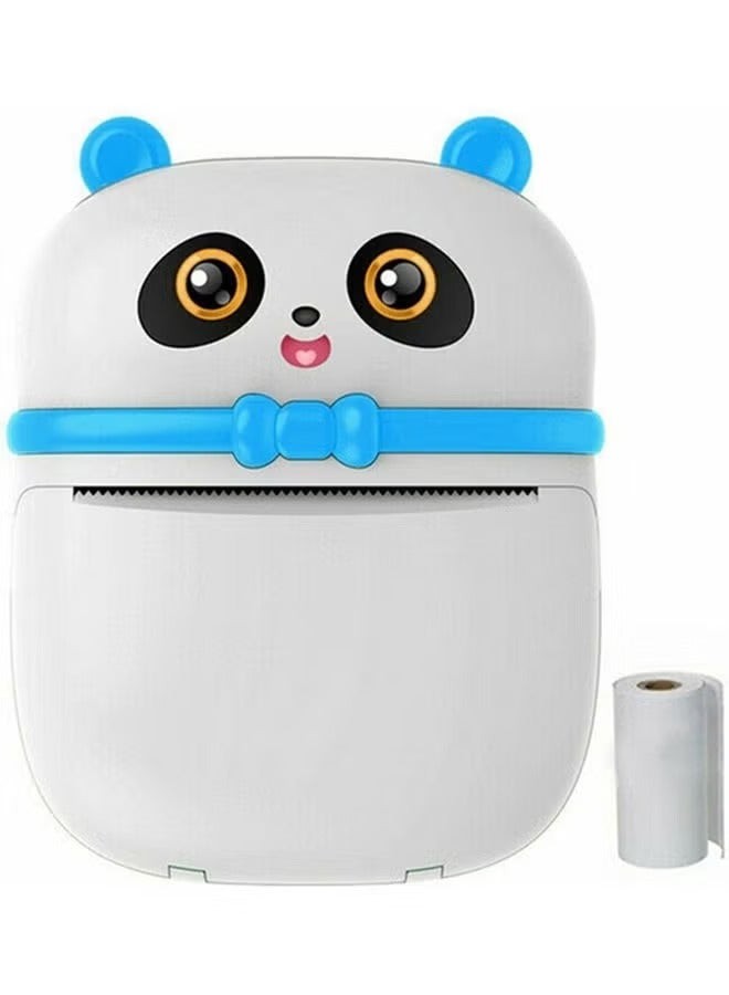 Portable Pocket Mini Thermal Printer with 1 Roll Paper Blue - Image 1