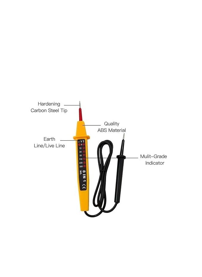 Generic 8-in-1 Voltage Tester Pen for AC/DC 6V–380V Light Indicator Live Wire Detection Continuity & Circuit Test Tool Handheld Detector for Home Industrial & Automotive Use  - Image 4