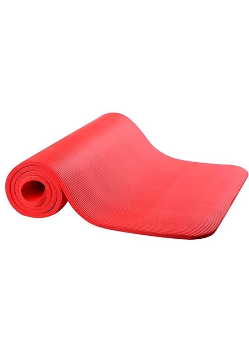Generic Extra Thick Exercise Yoga Mat with Carrying Strap red  - Image 1