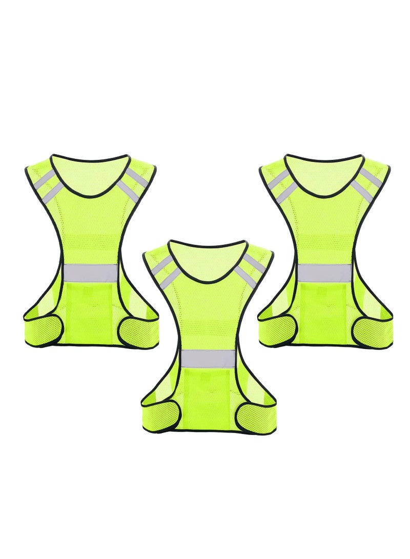 KASTWAVE High Visibility Reflective Safety Vest with Large Pocket for Night Running, Cycling & Walking - Breathable, Lightweight, ANSI Compliant Gear (3 Pcs)  - Image 1