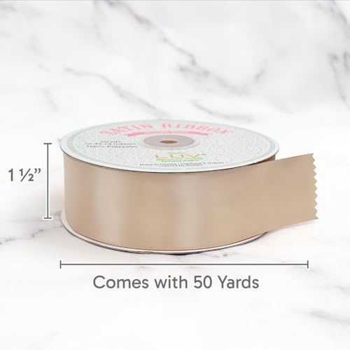 LUV RIBBONS Creative Ideas Satin Single Face 1.5" Inch Ribbon x 50 Yards,for Gift Wrapping Crafts Wedding Decoration Bows Bouquet Floral Arrangement - Image 3