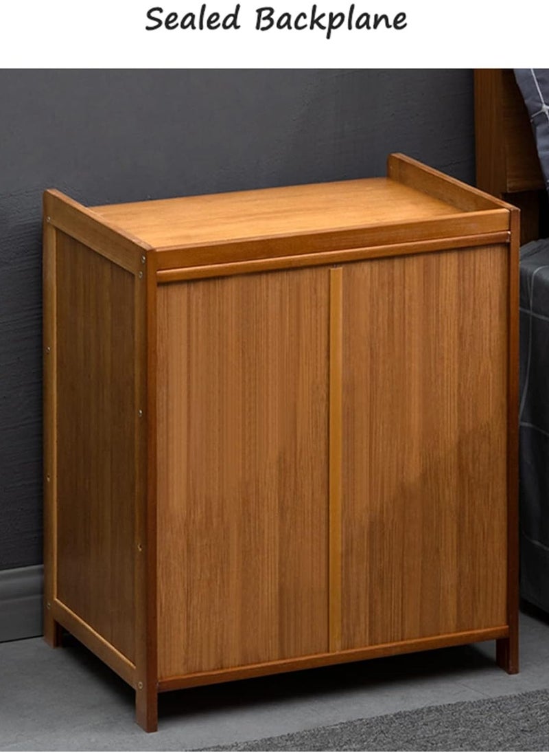 Generic - Bedside Table Wood End Table Side Table Bedside Storage Cabinet Nightstand With Mesh Door and 3 Drawers for Bedroom Living Room Office（42*31*50CM） - Image 1