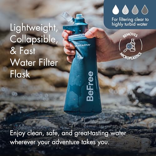 Katadyn BeFree AC 1L Soft Water Filter Bottle – Blue, Ultralight & Collapsible Flask, First-of-Its-Kind Activated Carbon Filter Improves Taste & Odors, Ideal for Hiking, Travel, Sports & Emergencies - Image 3