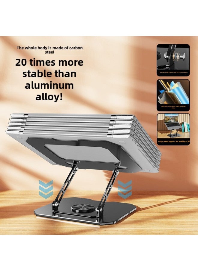 حامل كمبيوتر دوار متعدد الوظائف قابل للطي، دعامة لتبديد الحرارة للكمبيوتر المحمول، حامل معدني متعدد الوظائف لزيادة رف الكمبيوتر - اللون: Wxf طراز الكمبيوتر [دوران 360 درجة] لون المسدس