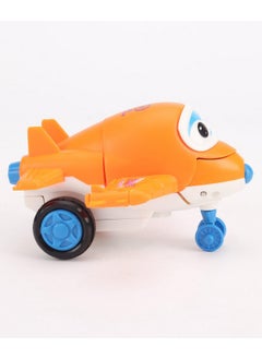Manos Manos Aeroplane 2 in 1 Robot Plane Toys for Kids with 360° Rotation|Push & Go Toys Racing Plane for Kids (Pack 1)|Multicolor  - Image 1
