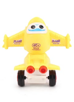 Manos Manos Aeroplane 2 in 1 Robot Plane Toys for Kids with 360° Rotation|Push & Go Toys Racing Plane for Kids (Pack 1)|Multicolor  - Image 4