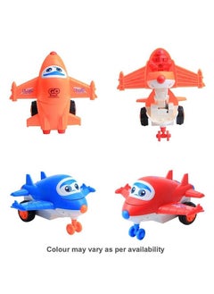 Manos Manos Aeroplane 2 in 1 Robot Plane Toys for Kids with 360° Rotation|Push & Go Toys Racing Plane for Kids (Pack 1)|Multicolor  - Image 3