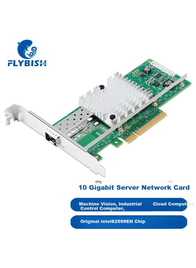 Flybish Pci-e X8 10g Gigabit Single Port Fiber Network Card With Intel 82599 Chip X520-da1 Sfp+ Optical Port Server Network Adapter