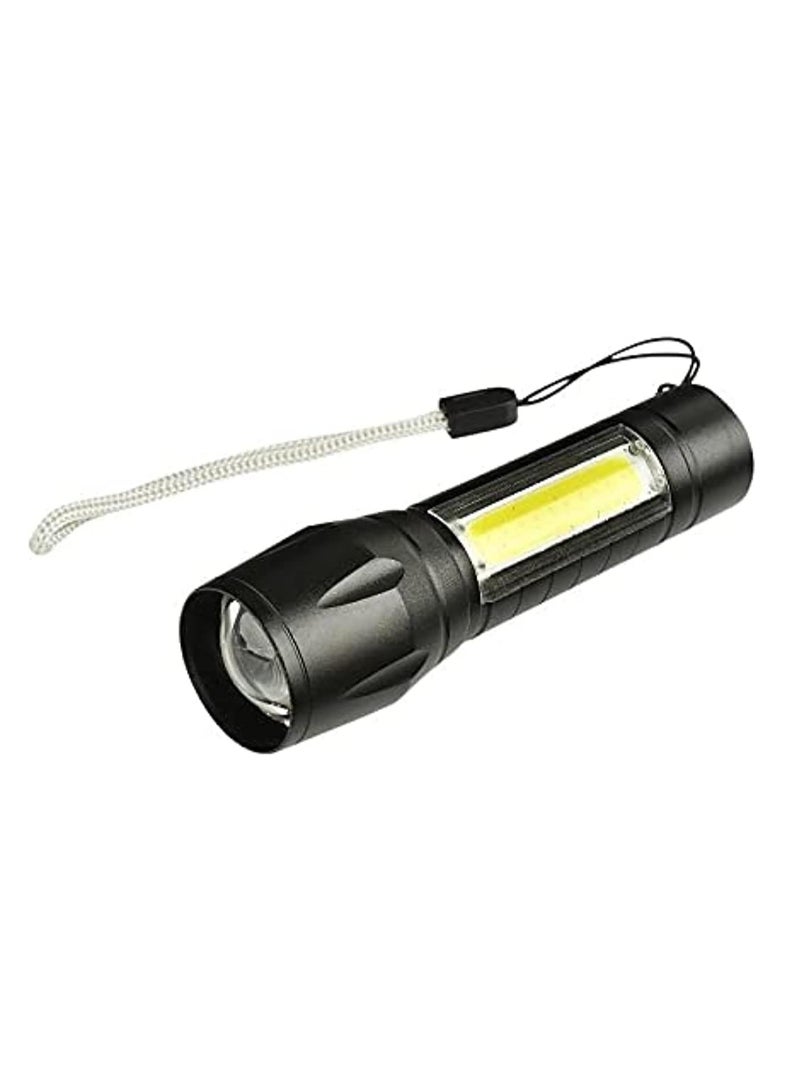 Mini 5X1 Torch Portable USB Rechargeable 100-200 m Flashlight LED & COB Lantern Black 5x4x11.3cm - Image 1