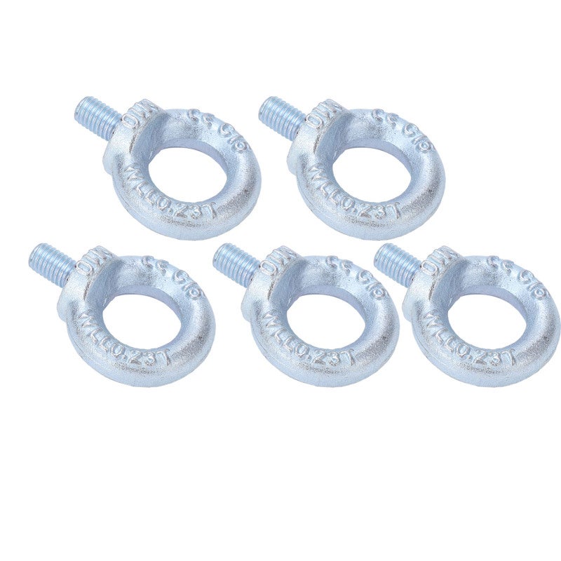 5PCS Lifting Shoulder Eye Bolt Electroplating White Zinc Q235 Steel Lifting Ring Threaded Eyebolt for Industrial M10 - Image 3