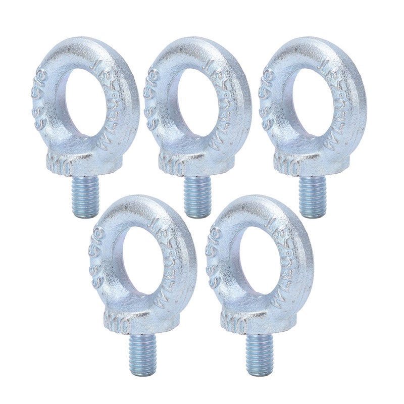 5PCS Lifting Shoulder Eye Bolt Electroplating White Zinc Q235 Steel Lifting Ring Threaded Eyebolt for Industrial M10 - Image 2