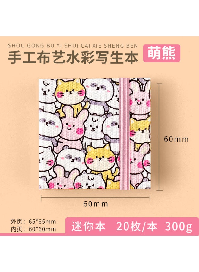 Flying Bird Feile Bird Fabric Watercolor Book 300g Art Student Painting Square Hand Account Book Fine Grain Mini Portable Painting Book - Image 1