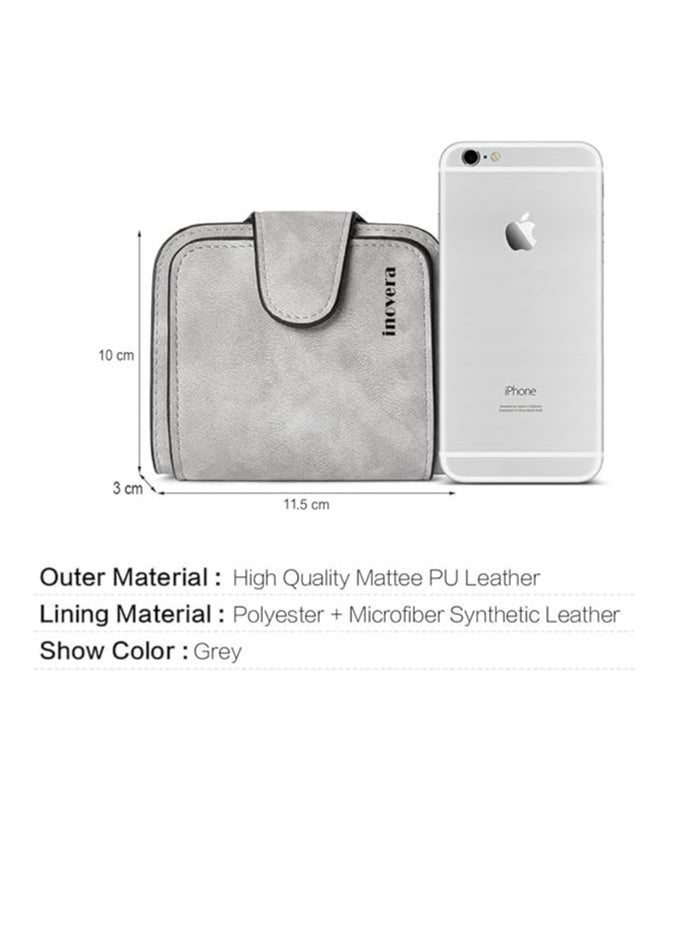 INOVERA (LABEL) Women's Vegan Leather Tri-fold Fashion Card Coin Holder Small Wallet  - Image 2