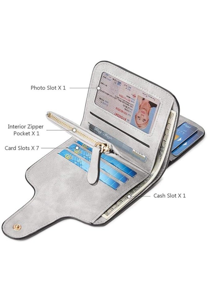 INOVERA (LABEL) Women's Vegan Leather Tri-fold Fashion Card Coin Holder Small Wallet  - Image 3