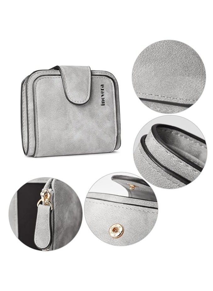 INOVERA (LABEL) Women's Vegan Leather Tri-fold Fashion Card Coin Holder Small Wallet  - Image 4