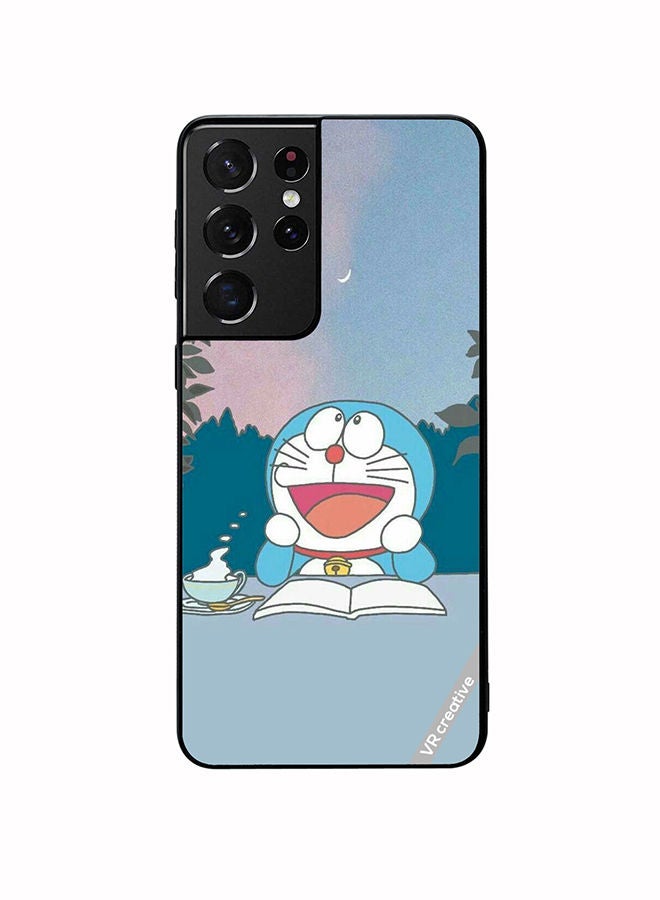 VR CREATIVE Protective Case Cover For Samsung Galaxy S21 Ultra 5G Wandering Doremon Design Multicolour - Image 1