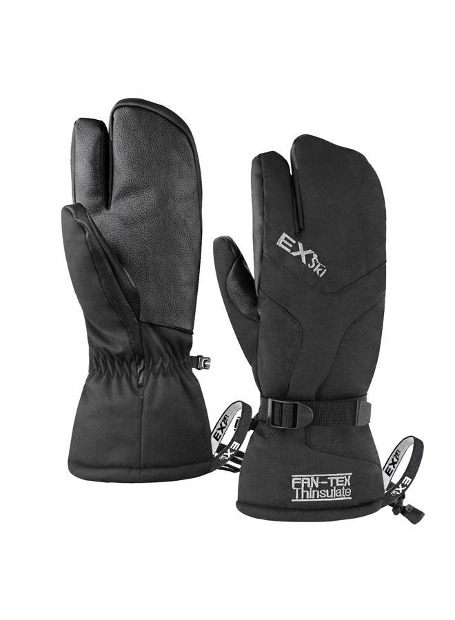 EXski Waterproof Three Fingers Ski Mittens Thermal 3M Thinsulate Insulation Extreme Cold Weather Gloves for Snowboard Snowmobile Motorcycle Women Men - Image 1