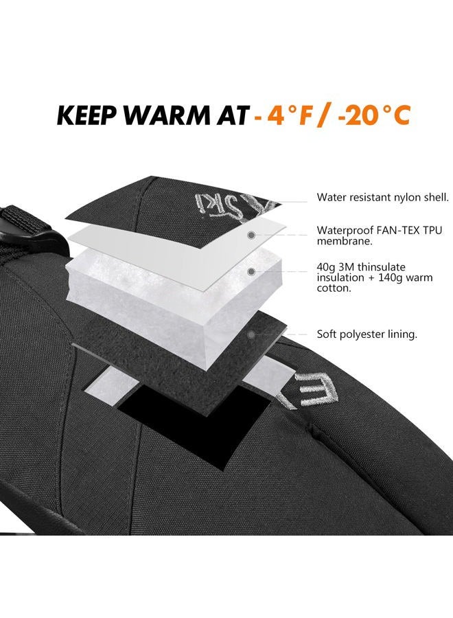 EXski Waterproof Three Fingers Ski Mittens Thermal 3M Thinsulate Insulation Extreme Cold Weather Gloves for Snowboard Snowmobile Motorcycle Women Men - Image 2