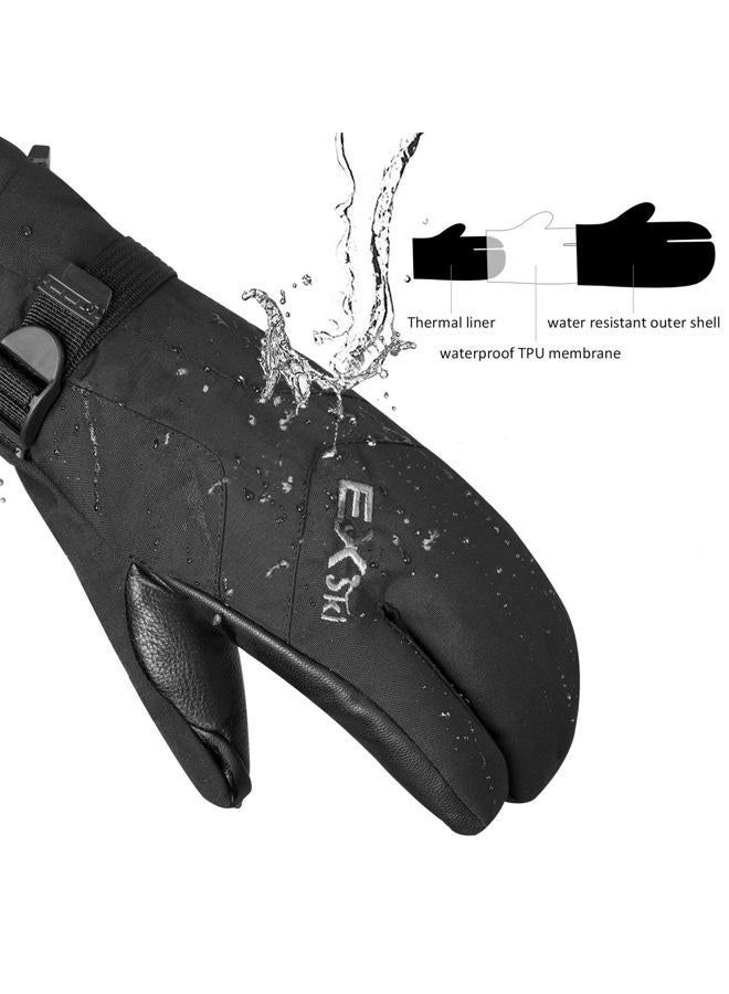 EXski Waterproof Three Fingers Ski Mittens Thermal 3M Thinsulate Insulation Extreme Cold Weather Gloves for Snowboard Snowmobile Motorcycle Women Men - Image 3