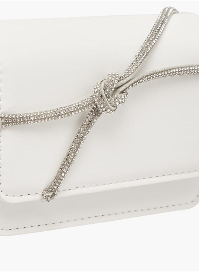 Flora Bella By Shoexpress Girls Embellished Crossbody Bag With Button Closure And Chain Strap  - Image 4