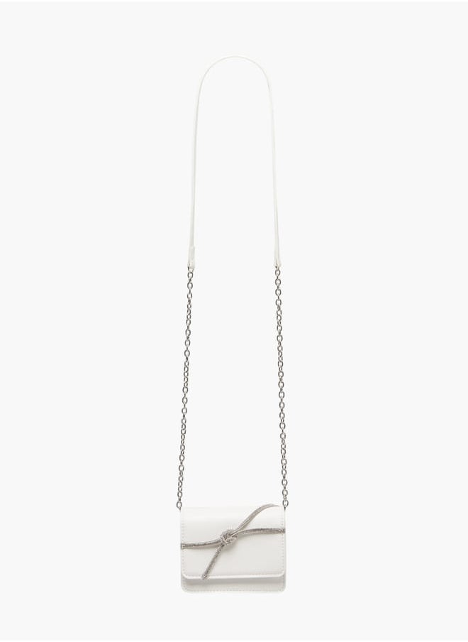Flora Bella By Shoexpress Girls Embellished Crossbody Bag With Button Closure And Chain Strap  - Image 2