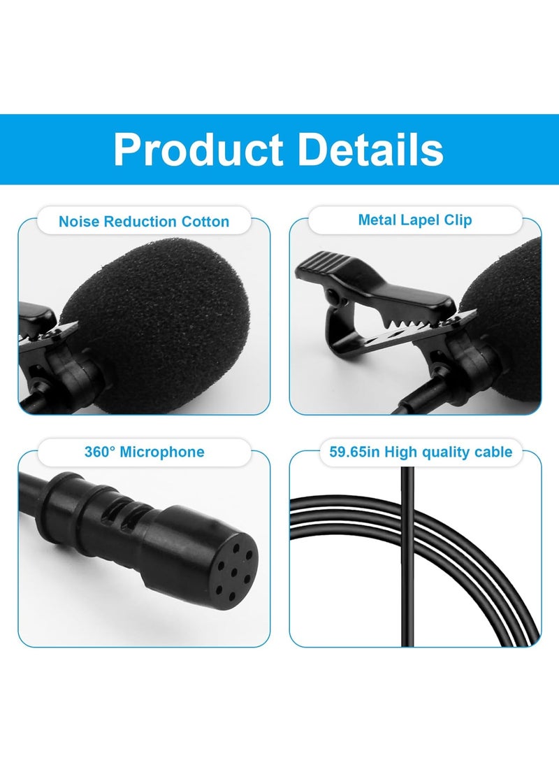 USB Lavalier Clip-On Microphone – Omnidirectional Wired Mic 6.6ft Plug & Play for PC, Laptop, Online Meetings, Classes, Podcasting & Streaming - Image 3