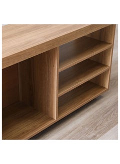 DANUBE HOME Valeria TV Cabinet For Up To 32 Inches TV Entertainment Wall Unit Furniture Wooden TV Stand For Living Room Bedroom TV Rack L90xW30xH54 cm Almond  - Image 4