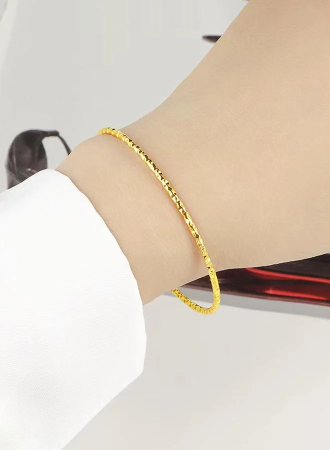 تايك تو Golden Faceted Bangle Bracelet