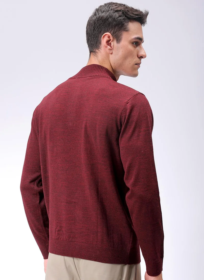 The Indian Garage Co Men Relaxed Fit Solid High Neck Sweater
