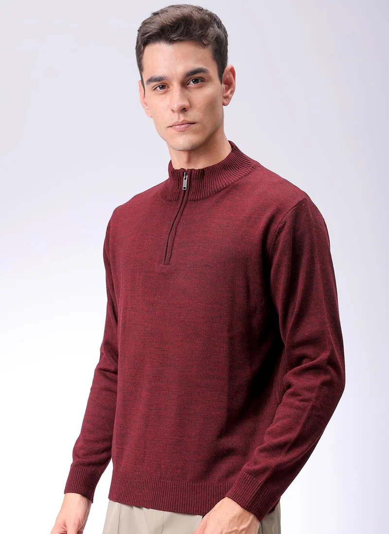 The Indian Garage Co Men Relaxed Fit Solid High Neck Sweater