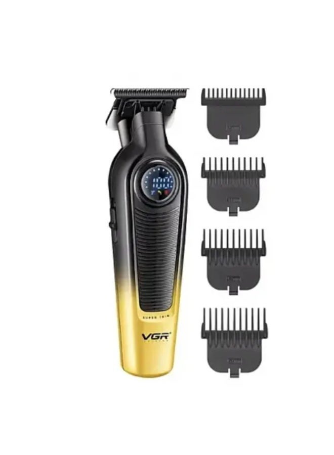 VGR V-996 Professional Hair Trimmer, Digital Display, Rechargeable, Black with Turquoise and Yellow Color Options - Image 2