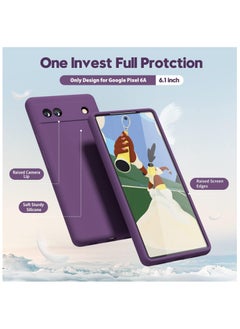 Generic For Google Pixel 6a HD Silicone Back Color Cover,Camera Protection From Shocks From TPU Compatible For Google Pixel 6a (6.1'') (Purple)  - Image 2