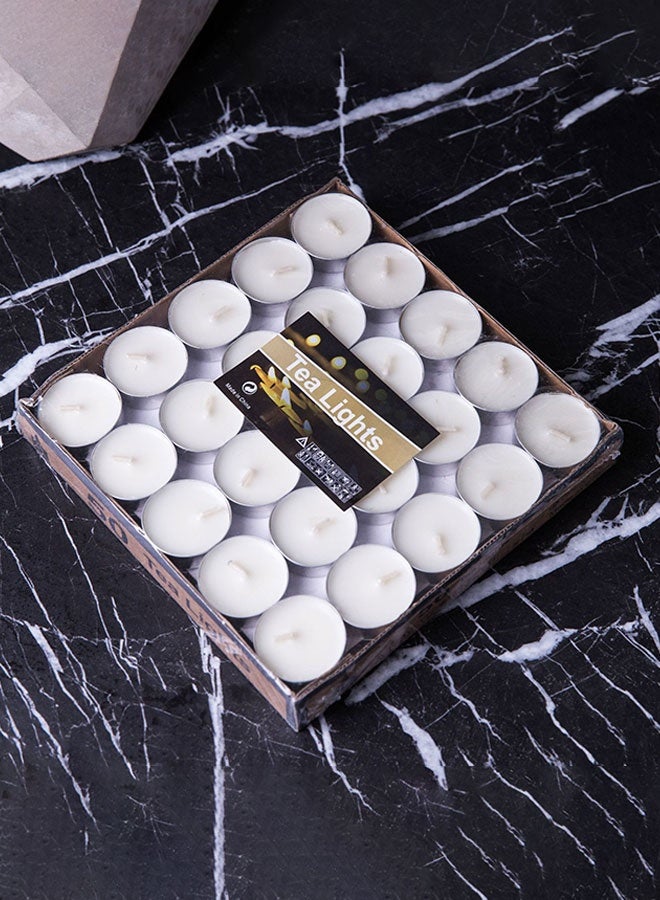 50 Pcs Unscented Tealight Candles, Small Mini Tea Lights Candles, Natural Soy Wax Candles Bulk, White Decorative Candles Set, Smokeless Tea Light Candles, Ideal for Home, Relaxation, Spa, Massage, Romantic Dinners, Weddings & Anniversaries, Festive Decor & Cosy Evenings - Image 2