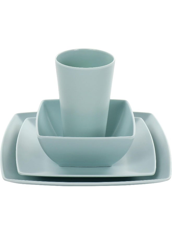 Gibson Home Soho Grayson Square Melamine Dinnerware Set Service for Four 16pc Mint - Image 3