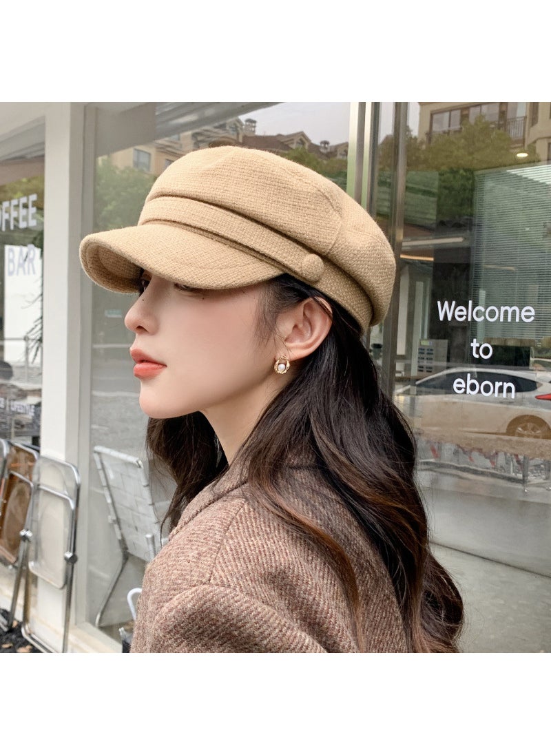 Generic - Fashion Cotton Linen Flat Cap Breathable Octagonal Beret black - Image 1