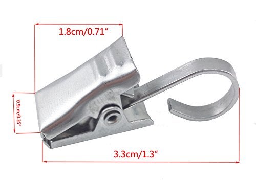yueton Pack of 30 Stainless Steel Clips w/Hook for Curtain, Photos, Home Decoration - Image 2