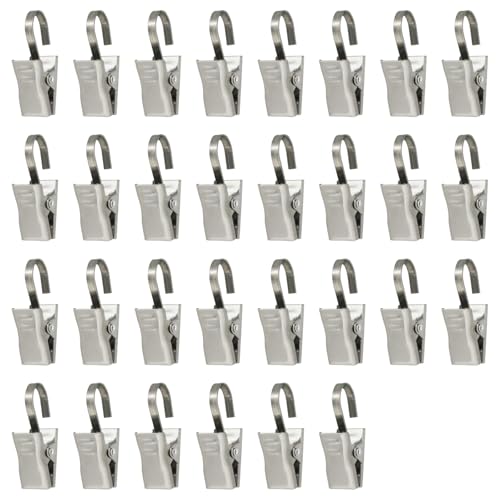 yueton Pack of 30 Stainless Steel Clips w/Hook for Curtain, Photos, Home Decoration - Image 5