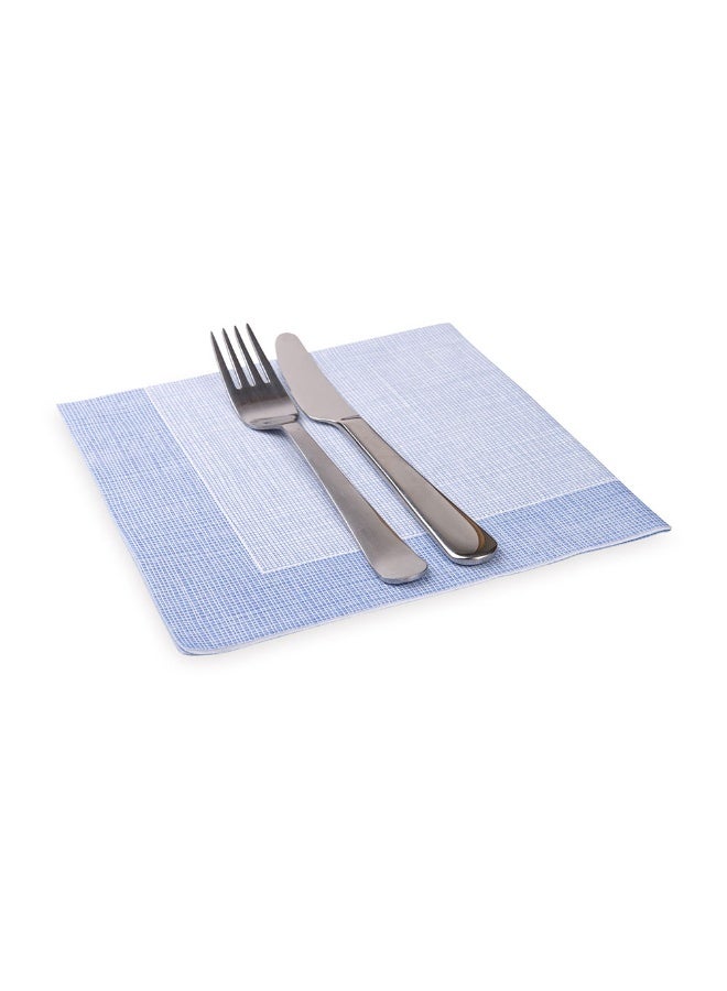 Restaurantware Luxenap 15.8 x 15.8 Inch Linen-Feel Napkins, 25 airlaid Disposable Napkins - Sustainable, Durable, White Paper Square Paper Napkins, With Blue Threads, For All Kinds Of Events - Image 2