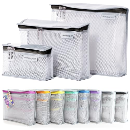 MUMI Travel Toiletry Bag Set of 3 – Clear TSA Approved Toiletry Bags for Women – Reusable Water-Resistant Makeup Organizer Pouches for Skincare, Cosmetics, Travel Accessories, Airport Packing - Black - Image 1