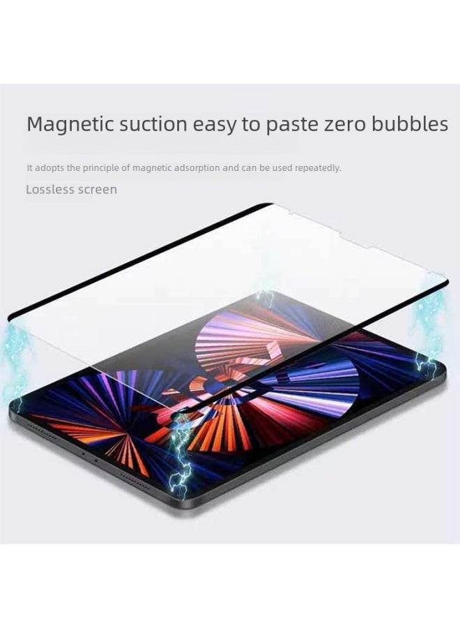 يدعم جهاز iPad 2024 اللوحي، فيلم ورقي مغناطيسي من Apple قابل للفصل للكتابة، فيلم واقٍ عالي الدقة غير لامع - اللون: 【إطار جديد مطور بأربعة إطارات】 فيلم يشبه الورق الممتص بالفراغ 【قابل للإزالة】 مجلد توصيل وتخزين 【غير لاصق】 مع العبوة - الأبعاد: iPad pro18/21 - 12.9 بوصة - Image 2
